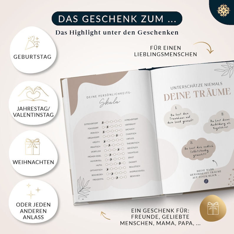 Ein Buch über Dich Erinnerungsalbum für beste Freunde zum Ausfüllen & Verschenken, Ausfüllbuch Geschenkidee Geburtstag Weihnachten Bild 5