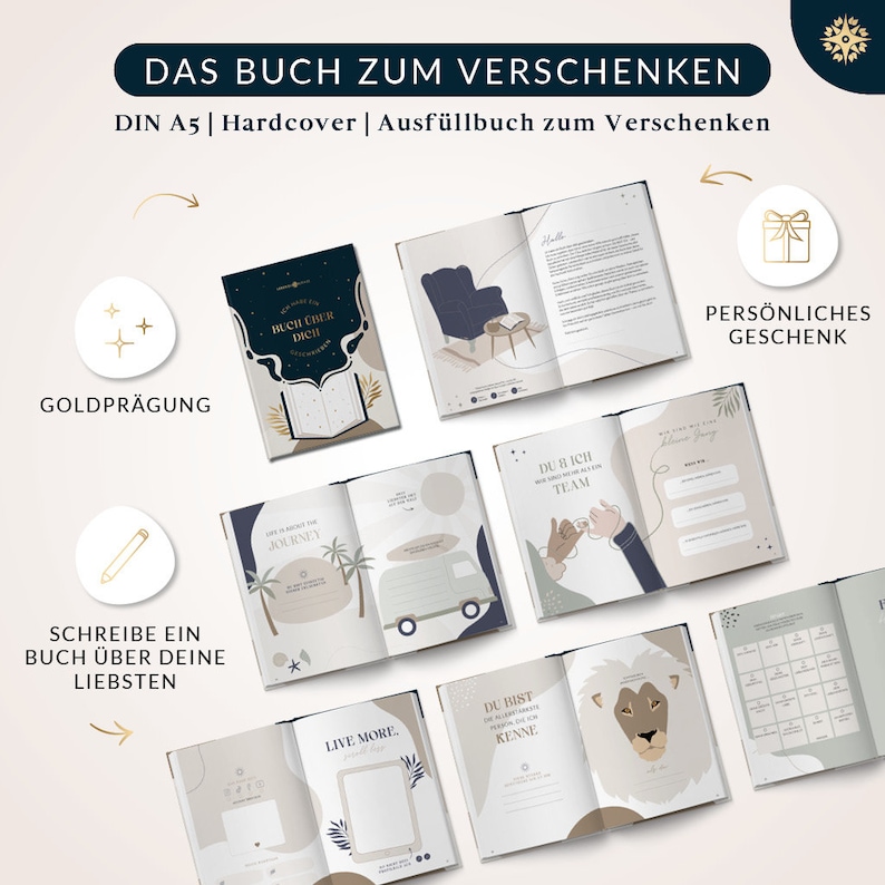 Ein Buch über Dich Erinnerungsalbum für beste Freunde zum Ausfüllen & Verschenken, Ausfüllbuch Geschenkidee Geburtstag Weihnachten Bild 3