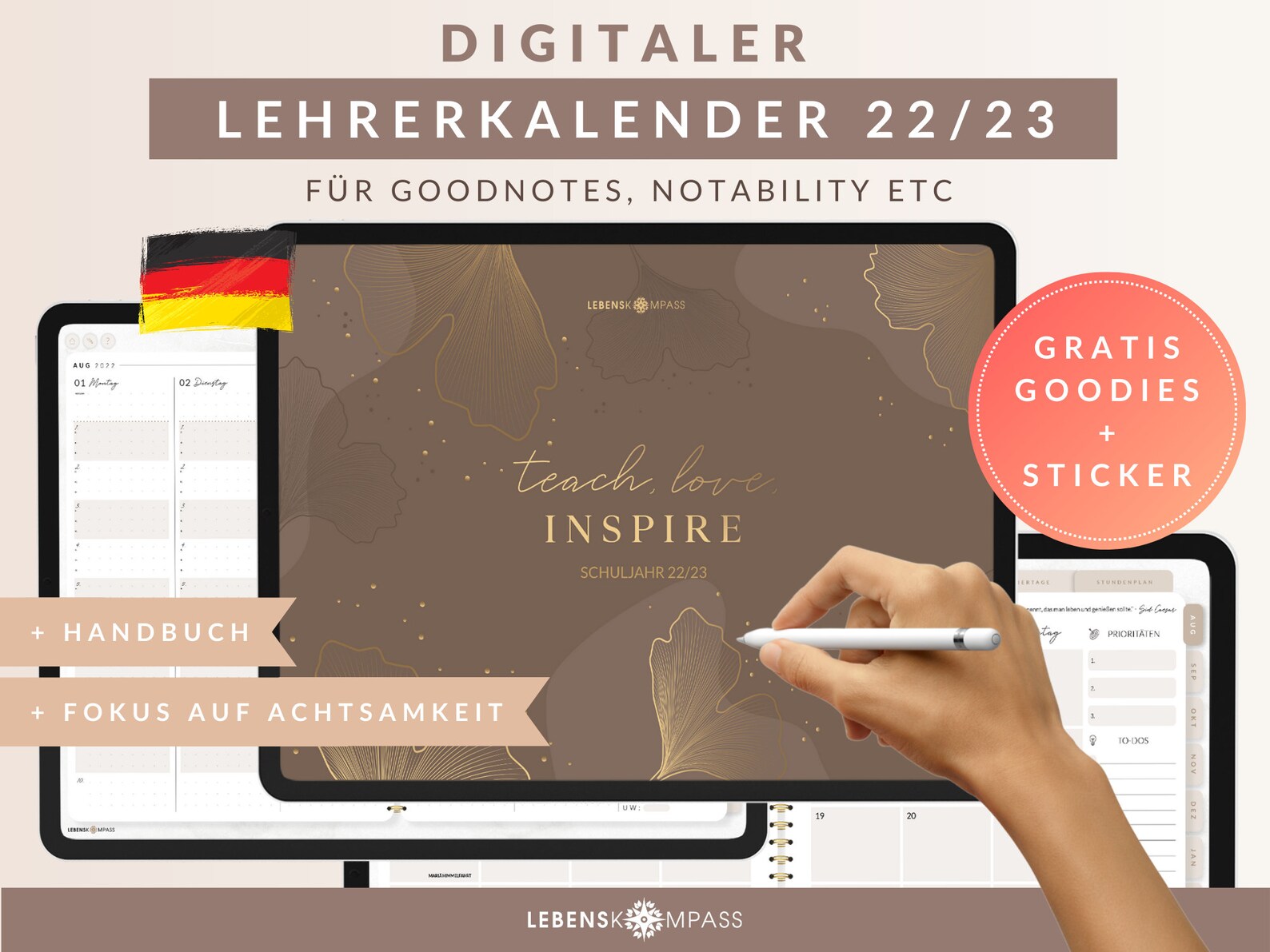 Lebenskompass Digitaler Lehrerkalender 2022 2023 Goodnotes - Etsy