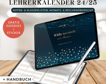 Digitaler Lehrerkalender 2024 2025 WASSER Lebenskompass - Goodnotes Planer, iPad Planer, Notability Planer, Hyperlinks Deutsch