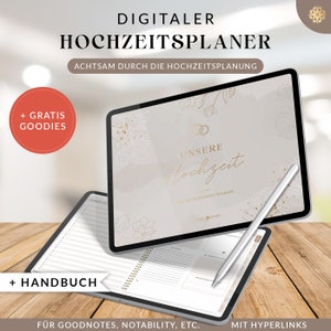 Digitaler Hochzeitsplaner von Lebenskompass, Achtsame Hochzeitsplanung, Goodnotes Planer, iPad Planer, Notability Planer, Hyperlinks Deutsch