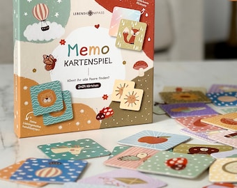 Memo Spiel für Kinder Liebevolles Merkspiel ab 3 Jahren Mitbringsel Spielzeug als Lernspielzeug für mehr Konzentration (48 Karten)