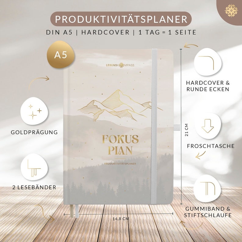 Tagesplaner Undatiert Produktivitätsplaner 4 Monate mit 124 Tagesübersichten Daily Planner mit Remindern und Reflexionsfragen Bild 3