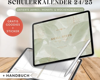 Digitaler Schülerkalender 2024 2025 von Lebenskompass "EVERGREEN" - Goodnotes Planer, iPad Planer, Notability Planer, Hyperlinks Deutsch