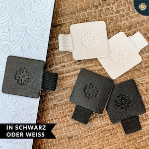 Stiftschlaufe Selbstklebend Set aus hochwertigem Veganem PU-Leder Pen Loop & Stifthalterung für Kalender, Bullet Journal und Tagebuch