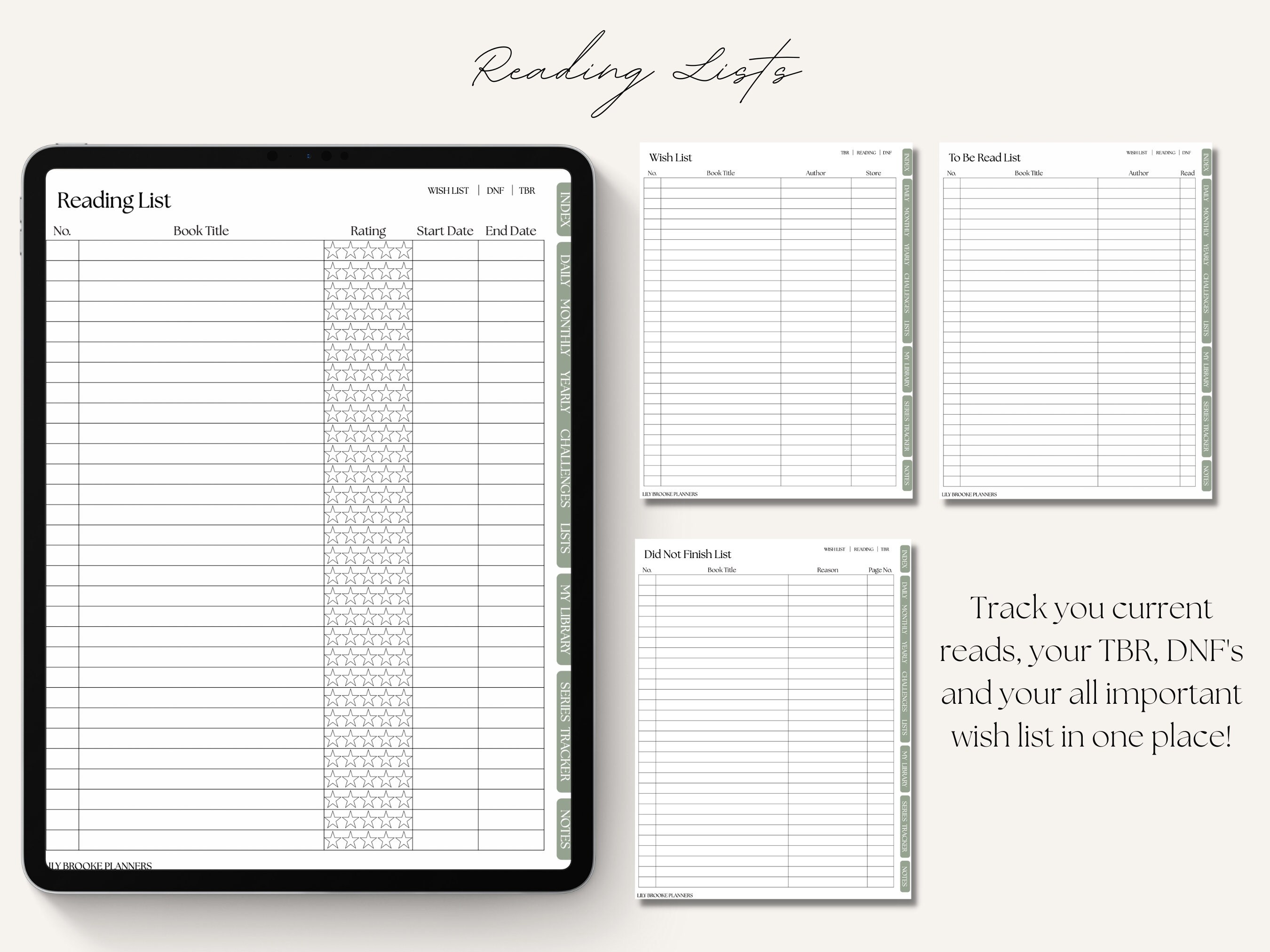 Digital Reading Journal ~ Goodnotes Reading Tracker and Planner ~ Book ...