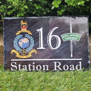 Colour  Royal Marine wall plaque - personalised