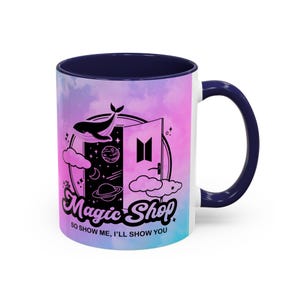BTS mug,Accent Coffee Mug,11oz,bts magic shop,bts logo,bts magic shop print,gift for army,bts army,army gift,bts coffee mug