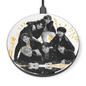 BTS Wireless Charger,bts phone charger,bts Merch,bts gifts,bts army,Beautiful cover,kpop merch,BTS MOTS 7