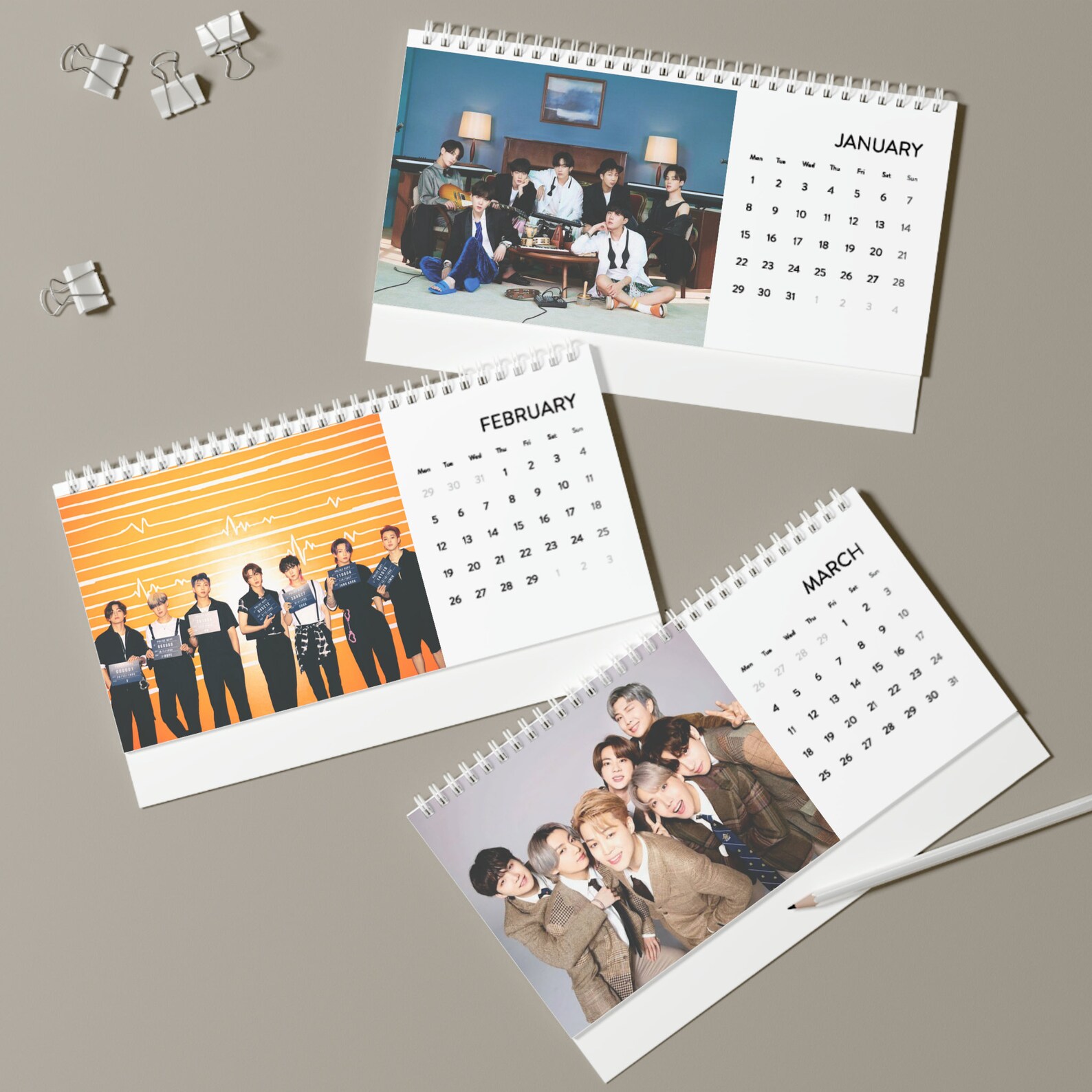 BTS Desk Calendar 2024 Bts 2024 Desk Calendar BTS Calendar Etsy
