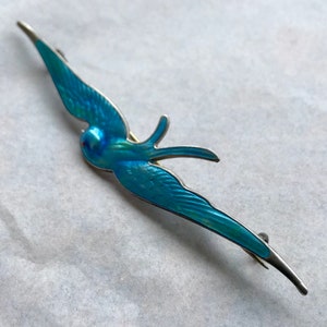 Gorgeous Sterling silver bluebird brooch by Charles Horner.