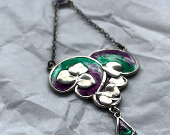 CHARLES THOMAE 925 Sterling Silver Vintage Enamel Larchmont Charm