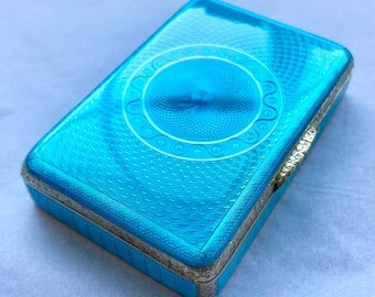 Absolutely stunning sterling silver and guilloche enamel box by George Stockwell.