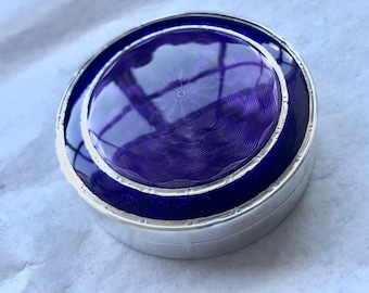 Stunning liberty & co sterling silver guilloche enamel box