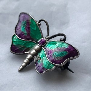 Lovely Charles Horner sterling silver butterfly brooch.