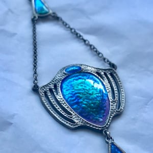 Stunning sterling silver enamel necklace by Charles  Horner. 1910