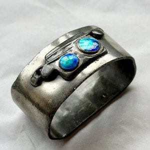 Lovely liberty & Co pewter and enamel napkin ring