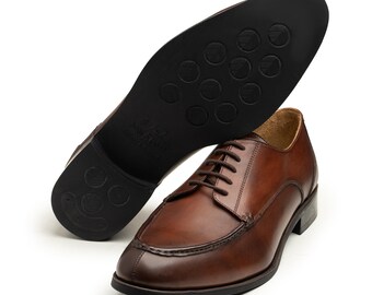 Vtg Vintage Allen Edmonds Nassau Men Brown SHARK SKIN Dress  display picture 3
