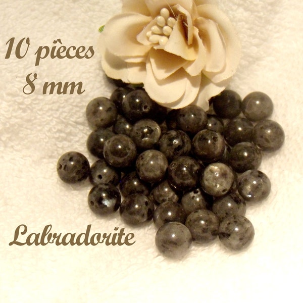 10 perles Labradorite 8 mm//fournitures apprêts bijoux fantaisie de qualité