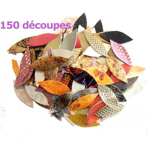150 découpes navettes cuir fantaisie de qualité pour créations de bijoux originaux