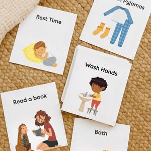 Kids Daily Routine Cards | Visual Schedule Printable | Toddler/Preschool Chore Chart | Morning & Bedtime Routine Cards | Digital Download