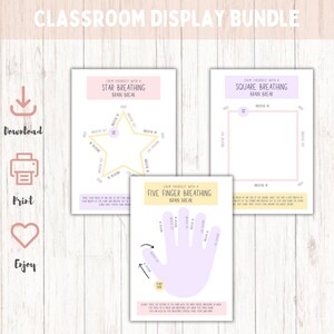 Exhibición para el aula en tonos pastel / Paquete de decoración para un aula tranquila / Pósteres del alfabeto / Pósteres de números y formas / Tarjetas con el clima y los días de la semana