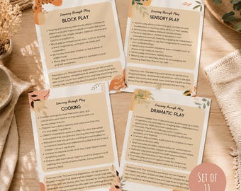 Boho Play-Based Learning Posters: Neutral Classroom Decor (Set of 11) (Digital Download)