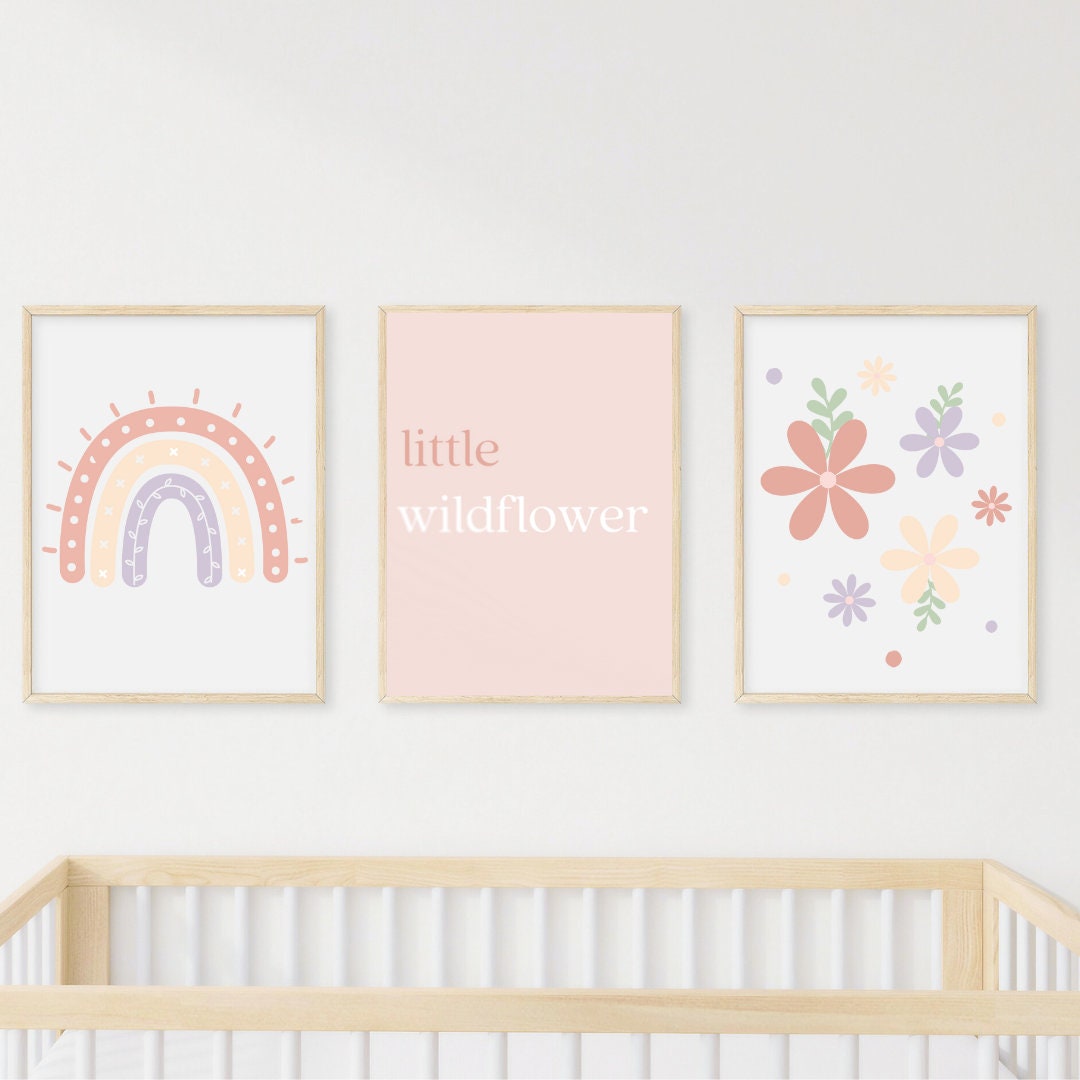 Little Wildflower Nursery Prints Set of 3 - Etsy Australia
