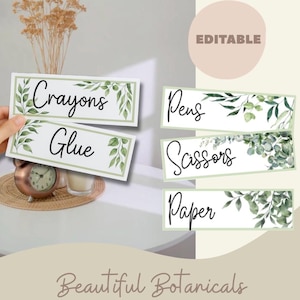 Labels botanische klas: modern natuurlijk decor (digitale download)