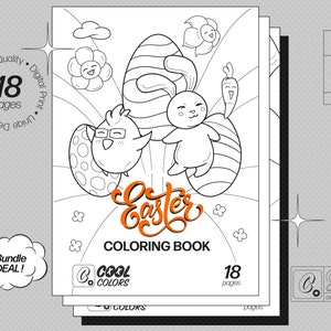 PAQUETE para colorear de vacaciones de Pascua • Descarga digital • Páginas para colorear ilustradas imprimibles • Libro para colorear divertido y emocionante para niños y adultos