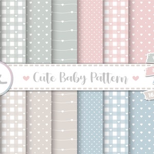 16 Cute Baby Pastel Digital Papers. Cute Baby Seamless Pattern Set on Pastel Colors. Pastel Baby Papers, Newborn Pastel Digital Download