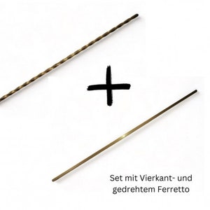 Set / 2 Stück Ferretto aus Messing Vierkant und gedreht zur traditionellen Fusilliherstellung Bild 1