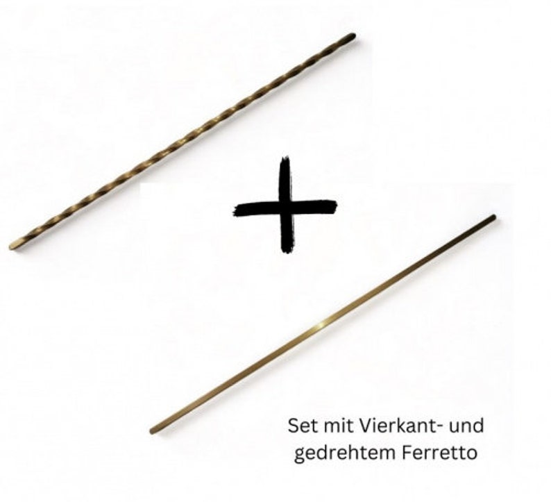 Set / 2 Stück Ferretto aus Messing Vierkant und gedreht zur traditionellen Fusilliherstellung Bild 1