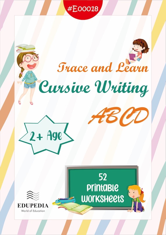Tracing & Learn Cursive Writing abcd 52 Worksheets | Etsy