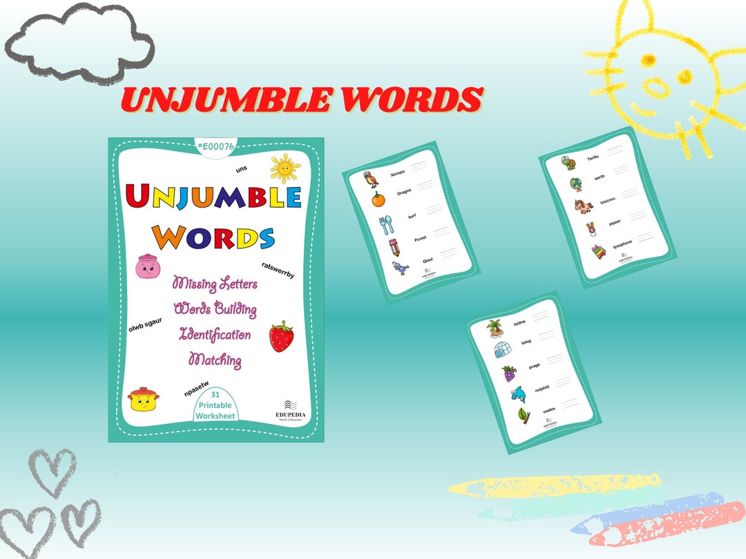 Unjumble Words 31 Worksheets Etsy