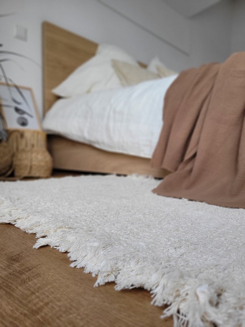 Tapis, tapis en coton, couleur naturelle image 1