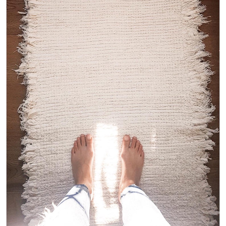 Tapis, tapis en coton, couleur naturelle image 7