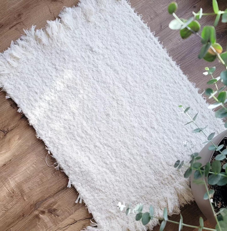 Tapis, tapis en coton, couleur naturelle image 9