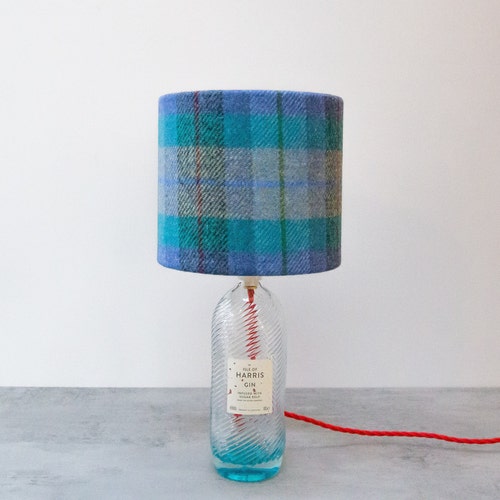 Gin Bottle Lamp Kit With a 20cm Tartan Harris Tweed Lampshade Etsy UK