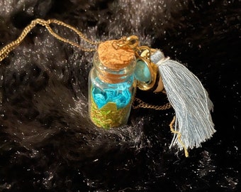Glass vial charm necklace
