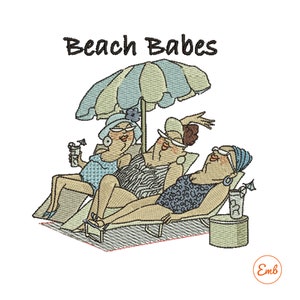 Beach Babes Embroidery Design