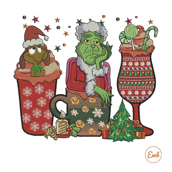 Grinch Holiday Machine embroidery design