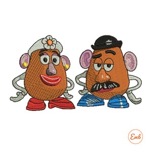 Mr & Mrs Potatoe Head Embroidery design files - PES DST and in all digital formats