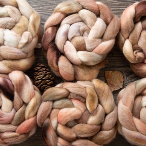 21 micron Merino wool top/roving 'Grouse' 100g