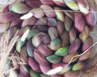 Hand-dyed 21 micron merino top/ roving 'Sea Monster', 100g