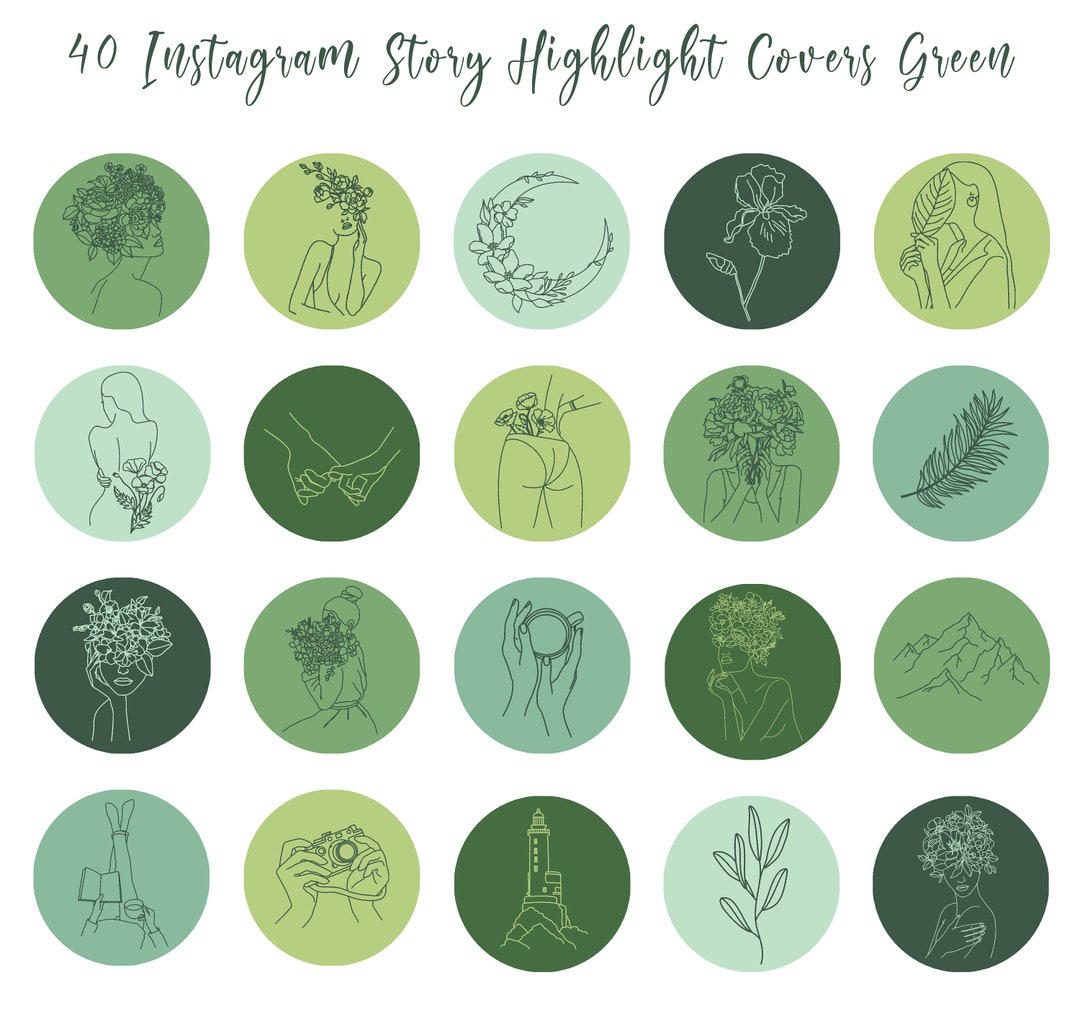 40 Green Instagram Highlight Cover Icons Story Highlights - Etsy