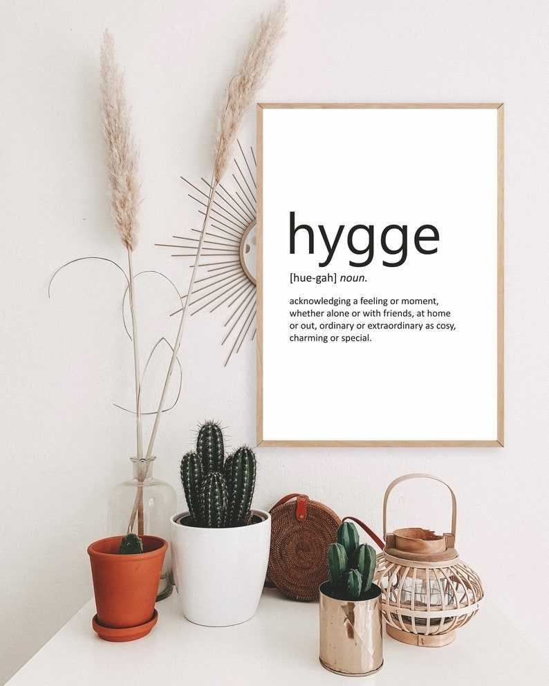 Hygge Definition Print Nordic Wall Art Hygge Poster Minimal Etsy