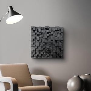 3D Wall Art, Sound diffusing panel, Sound diffuser, Cube Wall Art, Modern Wall decor, Wall decor, Black wall decor, Wood art, Acoustic panel