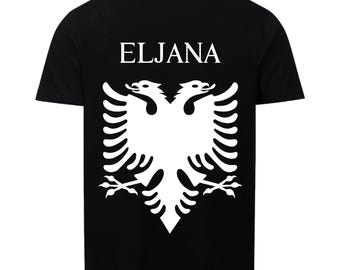 Albanië Unisex T-shirt met aangepaste naam – Gepersonaliseerd Shqipëri shirt – Cadeau voor Albanië-fans (XS–XXL)
