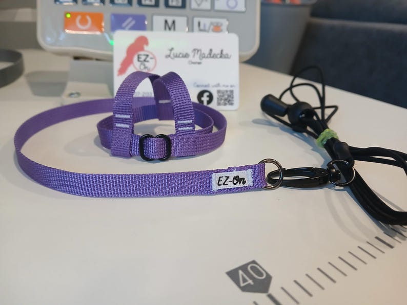 Handmade EZ-On Parrot Harness with Detachable Leash: Lightweight Stainless Steel Hardware image 14